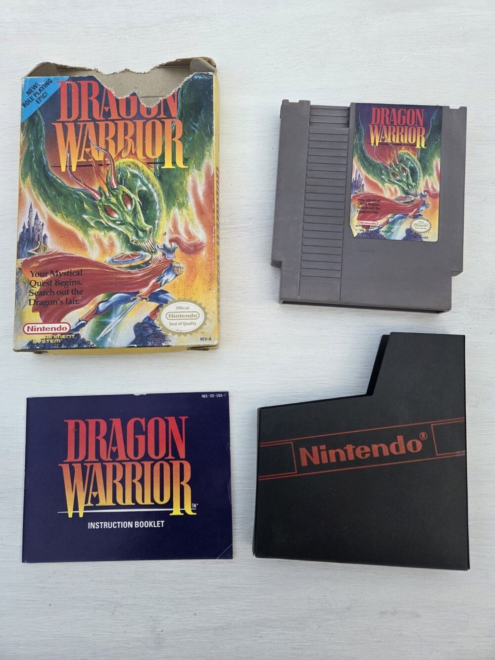 DRAGON WARRIOR 1 - NES Game - COMPLETE w/ Cart Manual Box Foam CIB